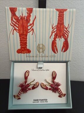 House of Harlow 1960 | Hand-Painted Lobster Dangle  Earrings 🦞